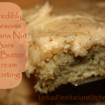 Banana nut bars with brown butter cream frosting