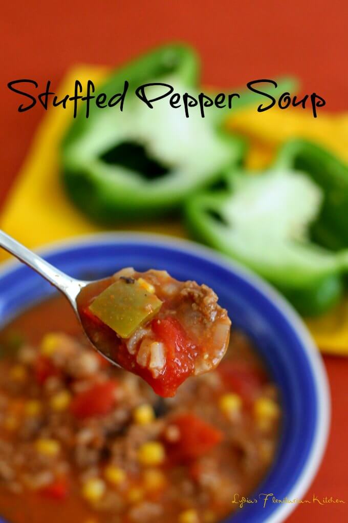 Stuffed Pepper Soup ~ Lydia's Flexitarian Kitchen