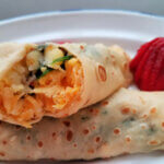 egg, potato and spinach crepes