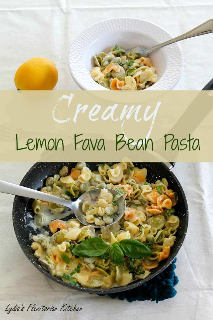 Creamy Lemon and Fava Bean Pasta ~ Lydia's Flexitarian Kitchen
