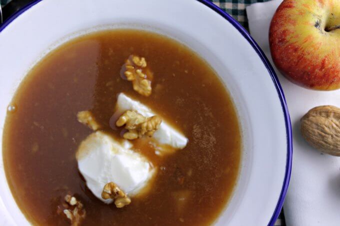 Norwegian Apple Soup ~ Soup for Dessert? Yes! ~ #FoodOfTheWorld ~ Lydia's Flexitarian Kitchen