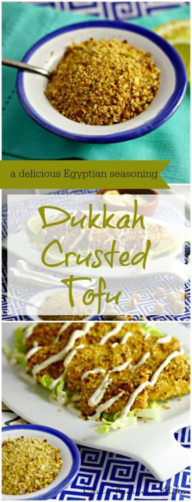 Dukkah Crusted Tofu ~ Add a little Middle Eastern flavor with this wonderful seasoning from Egypt ~ Inspired by Donna Hay and I Heart Cooking Clubs ~ Lydia's Flexitarian Kitchen