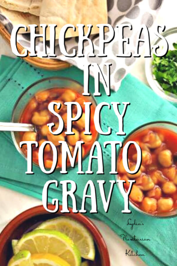 Chickpeas in Spicy Tomato Gravy ~ Food of the World ~ Egypt ~ Lydia's Flexitarian Kitchen