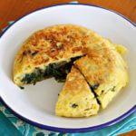 Tortilla Rellena ~ Spanish Omelet Stuffed With Spinach and Onions ~ #TheRecipeReDux ~ Lydia's Flexitarian Kitchen