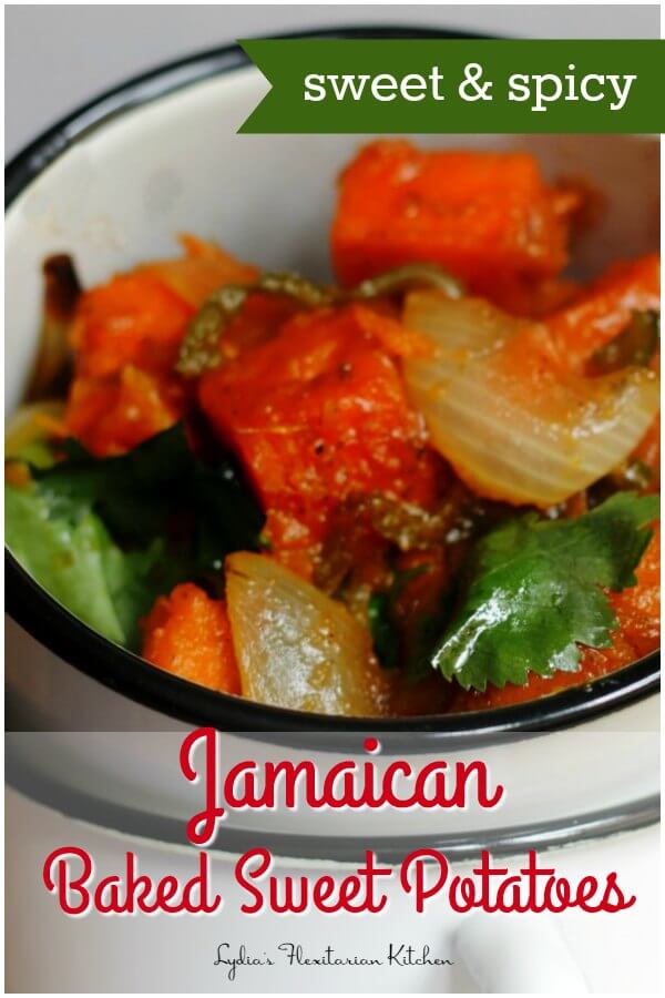 Sweet & Spicy Jamaican Baked Sweet Potatoes ~ #TheRecipeReDux ~ Lydia's Flexitarian Kitchen