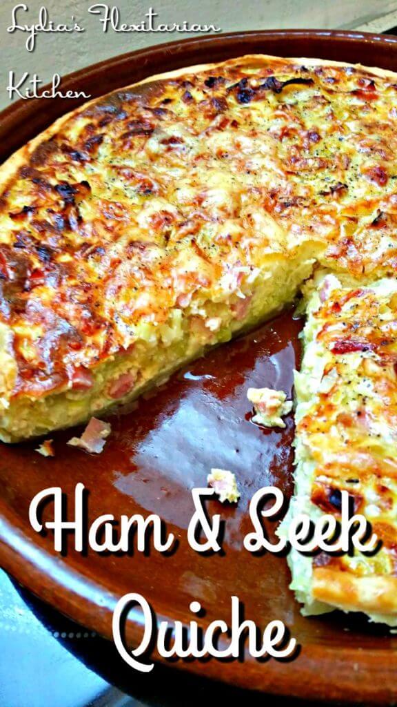 Ham and Leek Quiche ~ Camino Flavors ~ Lydia's Flexitarian Kitchen