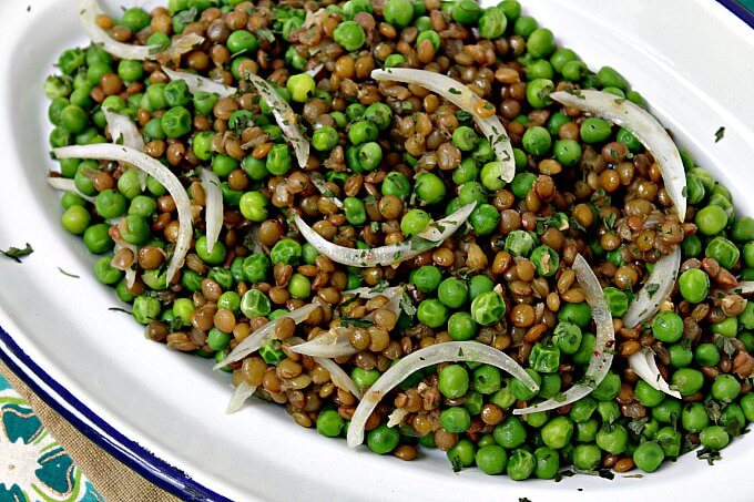 Nigel Slater's Pea and Lentil Salad~ A Study in Taste and Texture ~ Lydia's Flexitarian Kitchen