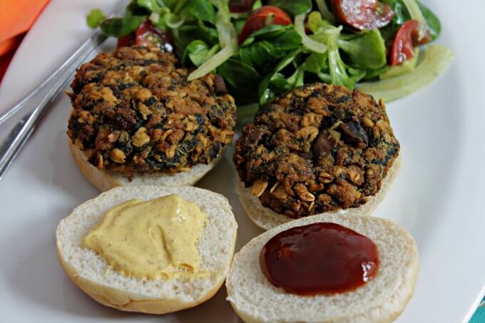 Spinach and Tofu Burgers ~ Lydia's Flexitarian Kitchen