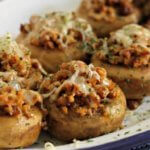 Easy Sausage Stuffed Mushroom Caps ~ Lydia's Flexitarian Kitchen