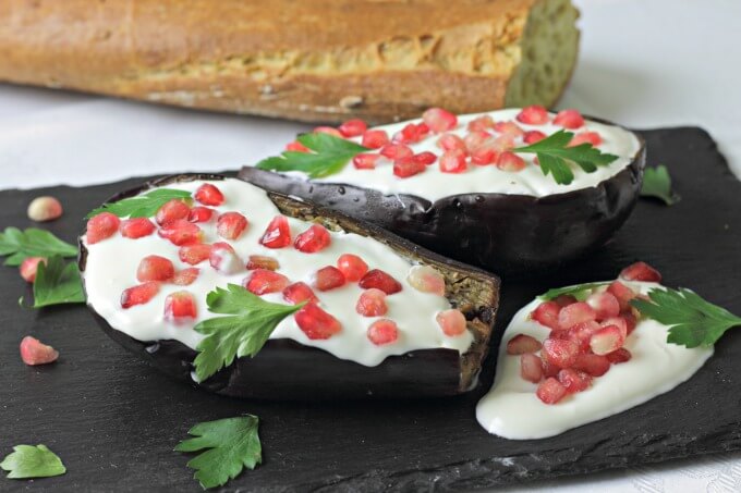Eggplant with Pomegranate ~ Lydia's Flexitarian Kitchen