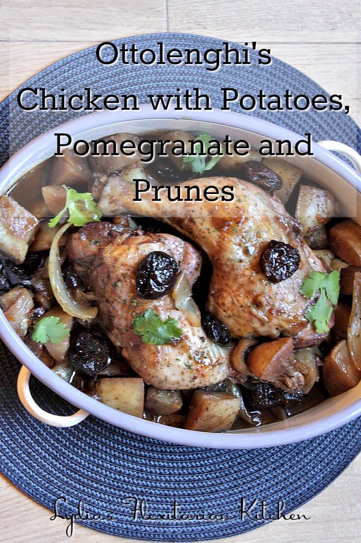 Ottolenghi's Chicken with Potatoes, Pomegranate and Prunes ~ Lydia's Flexitarian Kitchen