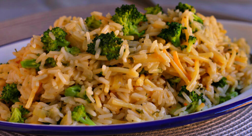 Cheesy Broccoli Rice A Roni - Lydia's Flexitarian Kitchen