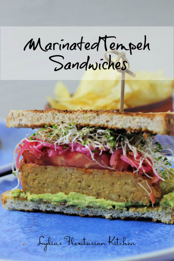 Marinated Tempeh Sandwich ~ #MattyMathesonACookBook #ABRAMSDinnerParty ~ Lydia's Flexitarian Kitchen