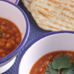 Curried Red Lentils with Flatbread and Cilantro Mint Chutney ~ Lydia's Flexitarian Kitchen