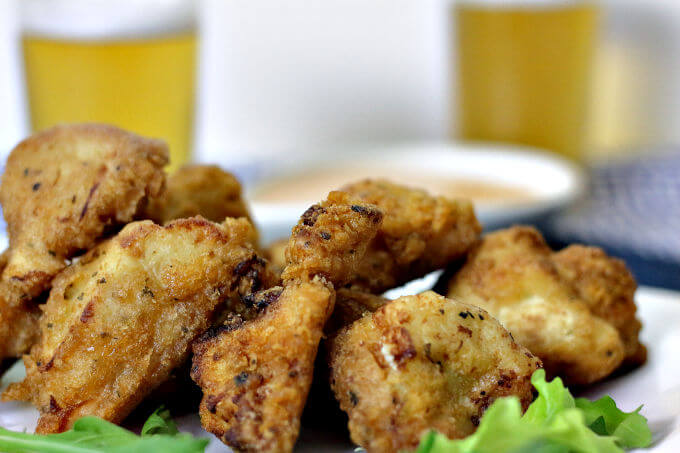 Fried Cauliflower Wings with Awesome Sauce ~ Lydia's Flexitarian Kitchen