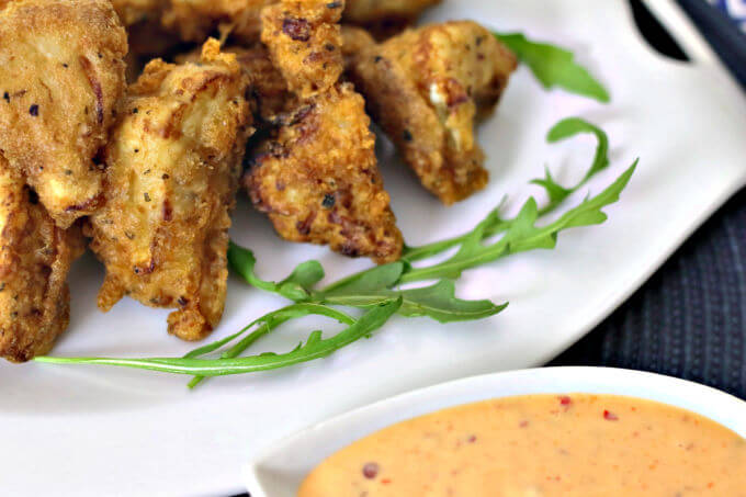 Fried Cauliflower Wings with Awesome Sauce ~ Lydia's Flexitarian Kitchen