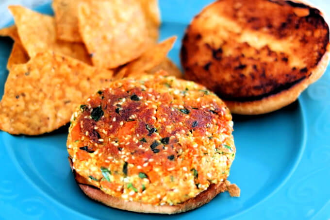 Roasted Carrot And Tofu Burgers ~ Lydia's Flexitarian Kitchen