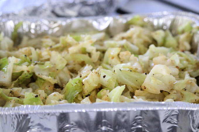 seasoned cabbage cooked on the grill