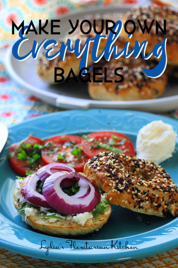 large photo of everything bagels with text