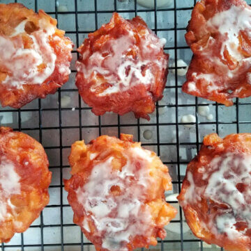apple fritters with glaze