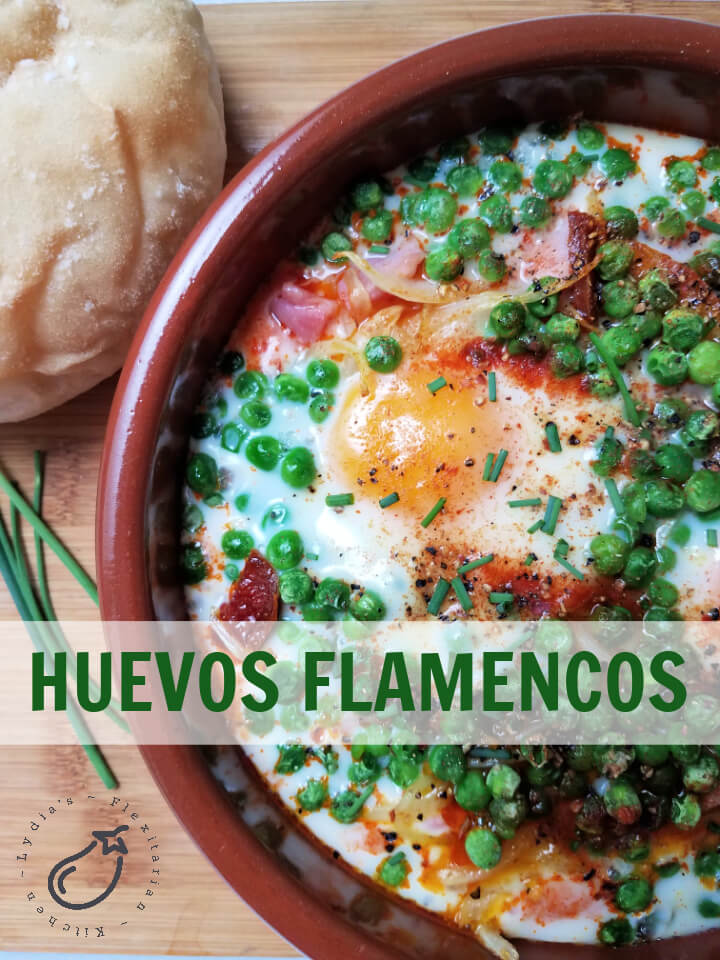 large photo with text of huevos flamencos
