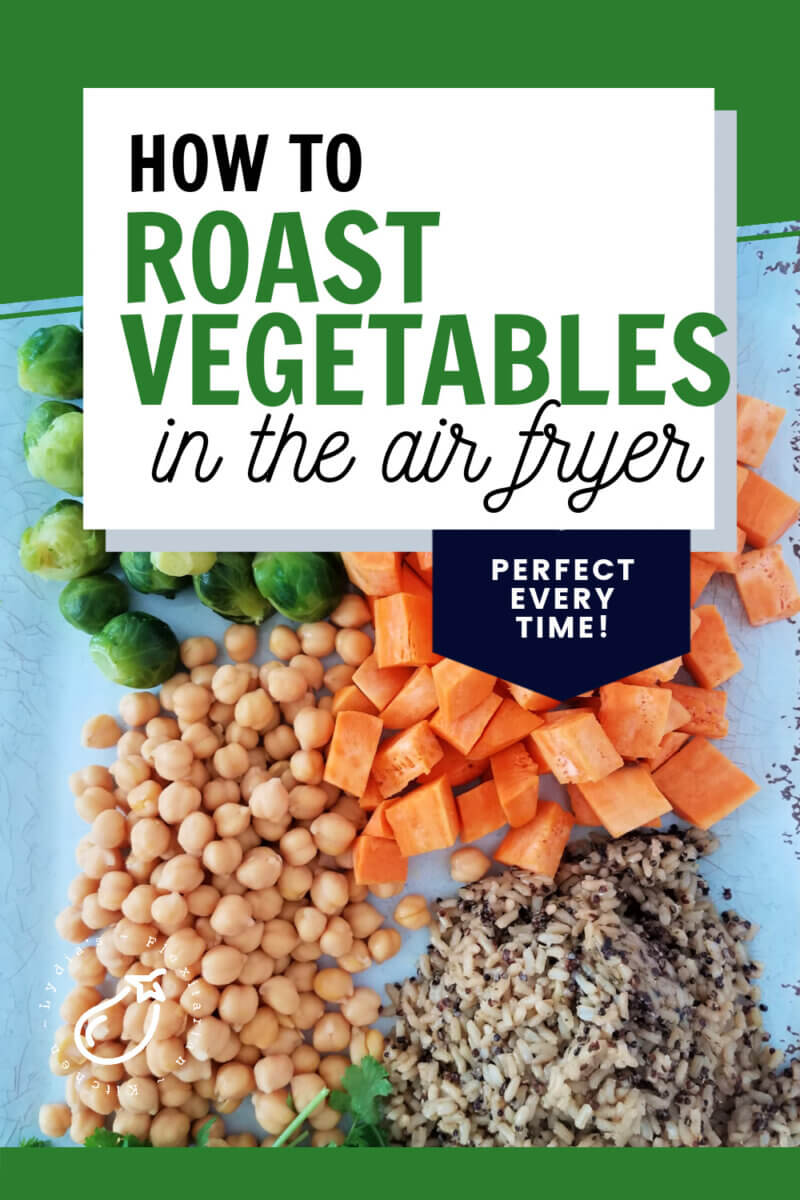large photo of vegetables before roasting with text
