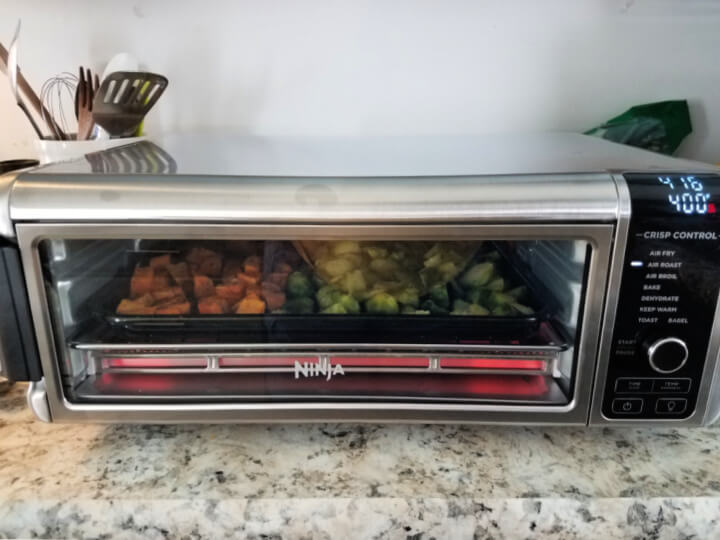 photo of ninja foodi digital oven roasting vegetables