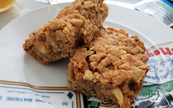 two slices of apple cake