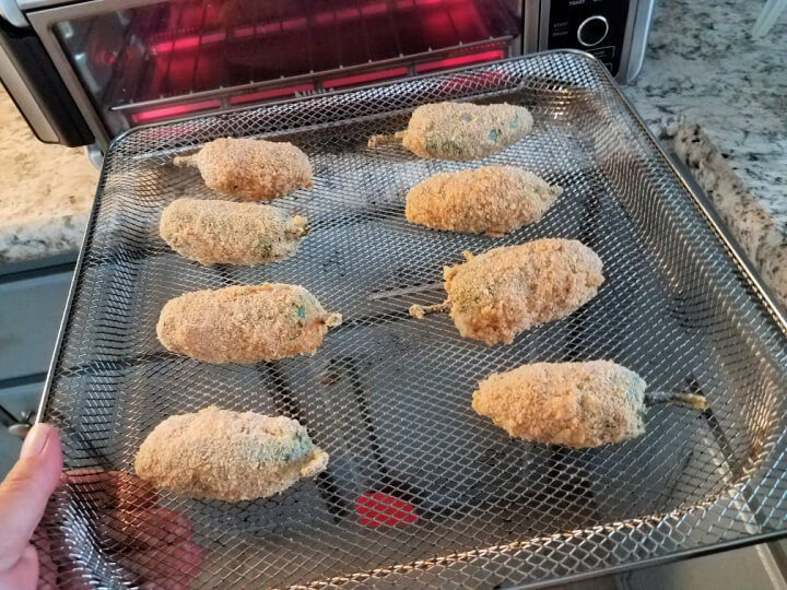stuffed jalapenos ready for the air fryer