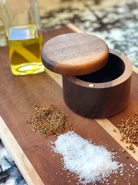 wooden salt box